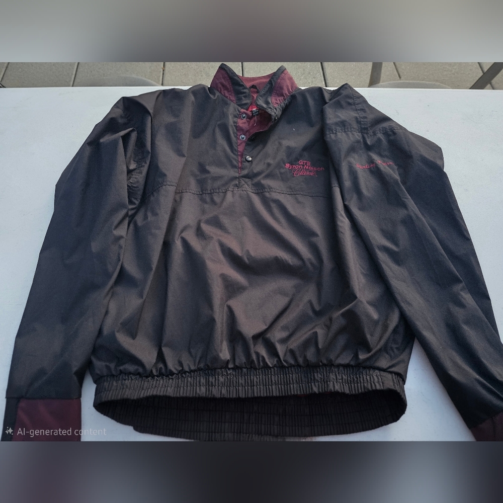 Sun Mountain Men's XL Black Red Trim Windbreaker Lightweight Bomber Jacket Golf